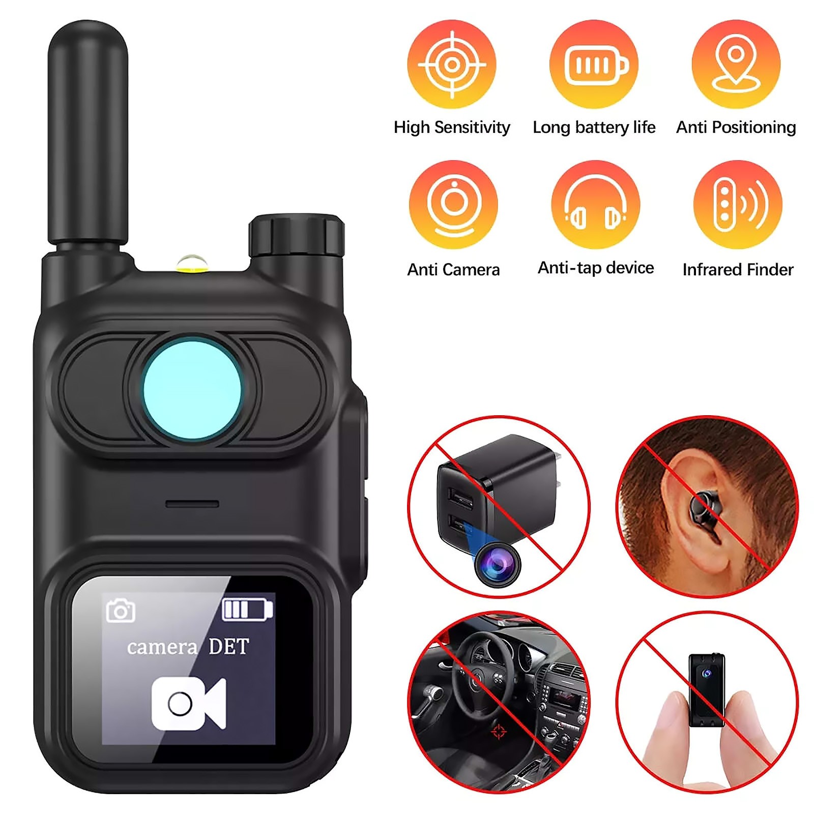 1PC PRO Handheld Infrared Detector Anti-Spy Device GPS Tracker Finder Scanner