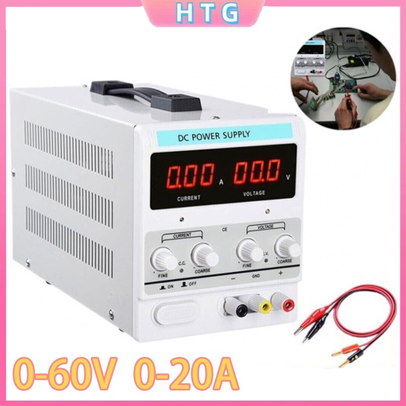 220V 0-60V 0-20A Adjustable DC Power Supply Precision Variable Digital Lab Test