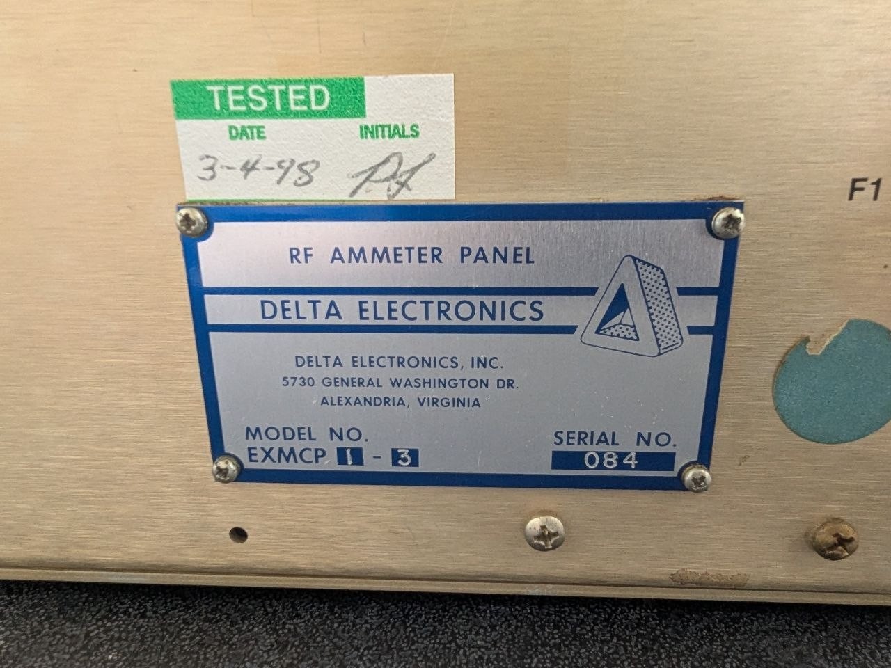 Vintage Delta Electronics EXMCP-3 RF Ammeter Panel 20A Broadcast Radio – RE
