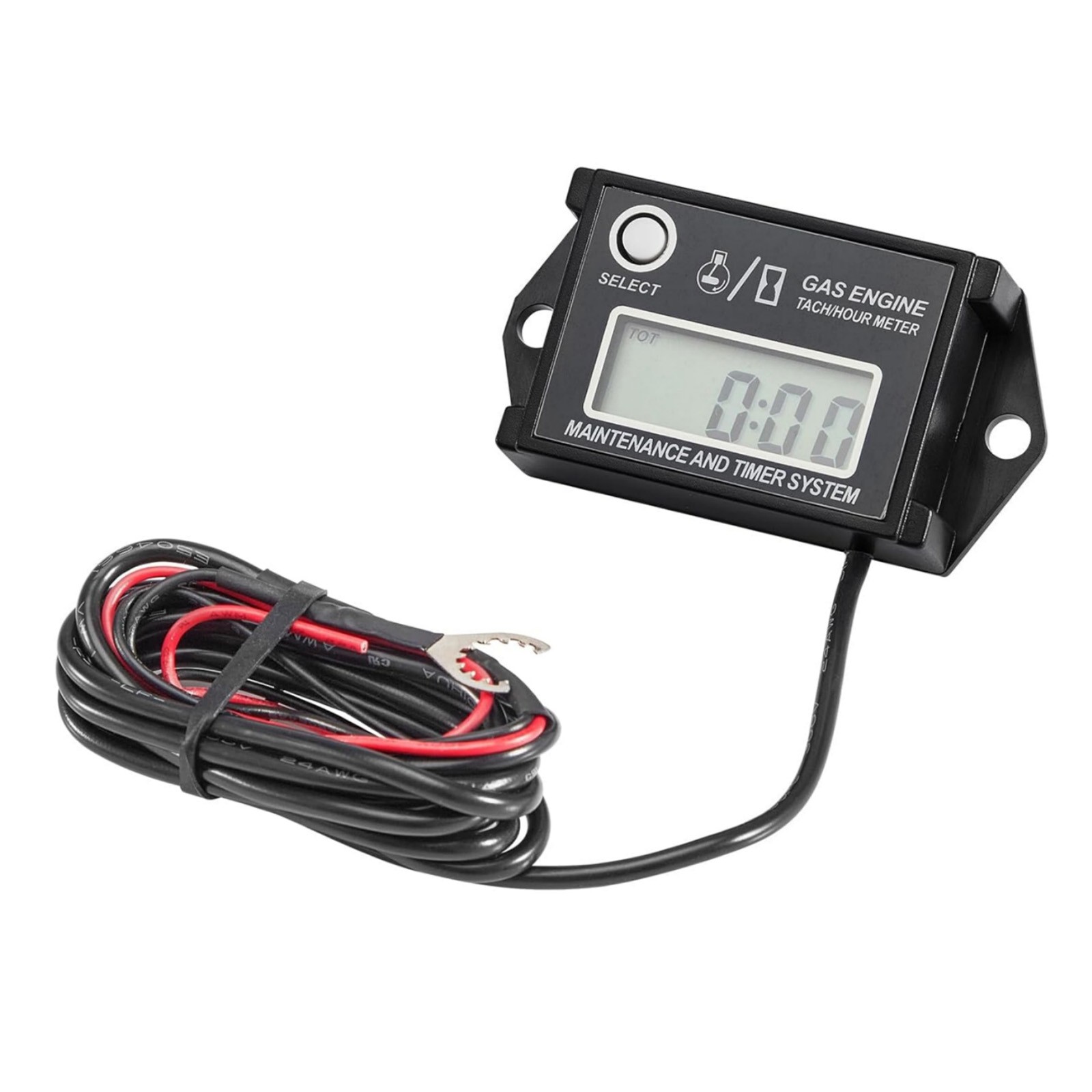 Waterproof Digital Tachometer Hour Meter 25000 RPM For Outboard Marine Engine