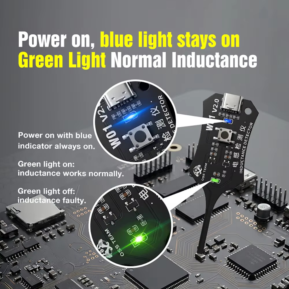 Universal W01 Type-C Inductance Tester Motherboard Coil Fault Detector