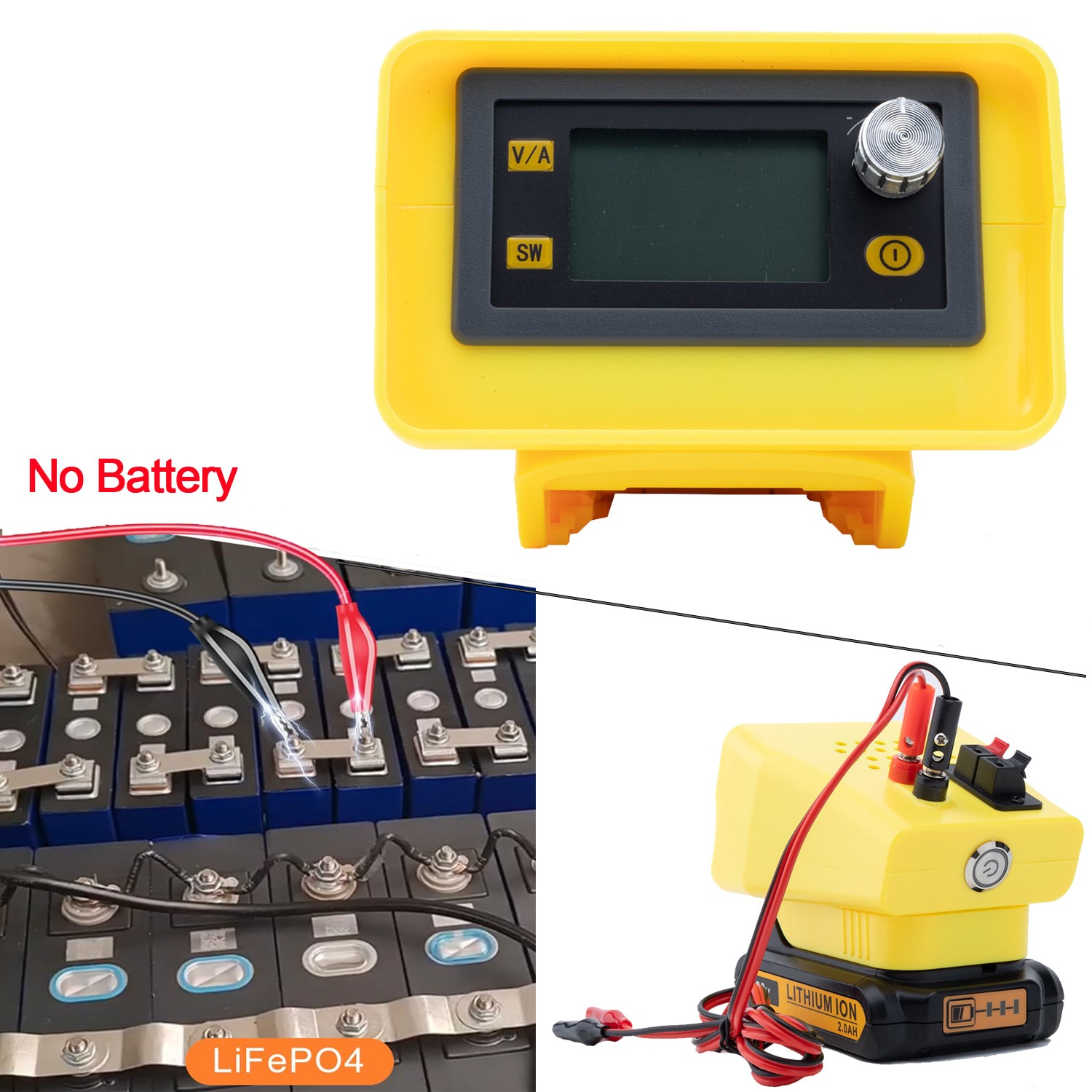 DC Power Supply For Dewalt 18V/20V Battery Adjustable Voltage Digital Display