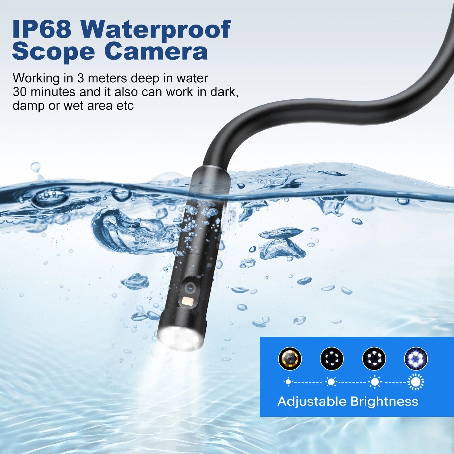 Oiiwak Endoscope – 8mm borescope camera, 4.3″ 1080p Screen, 1080P HD Video
