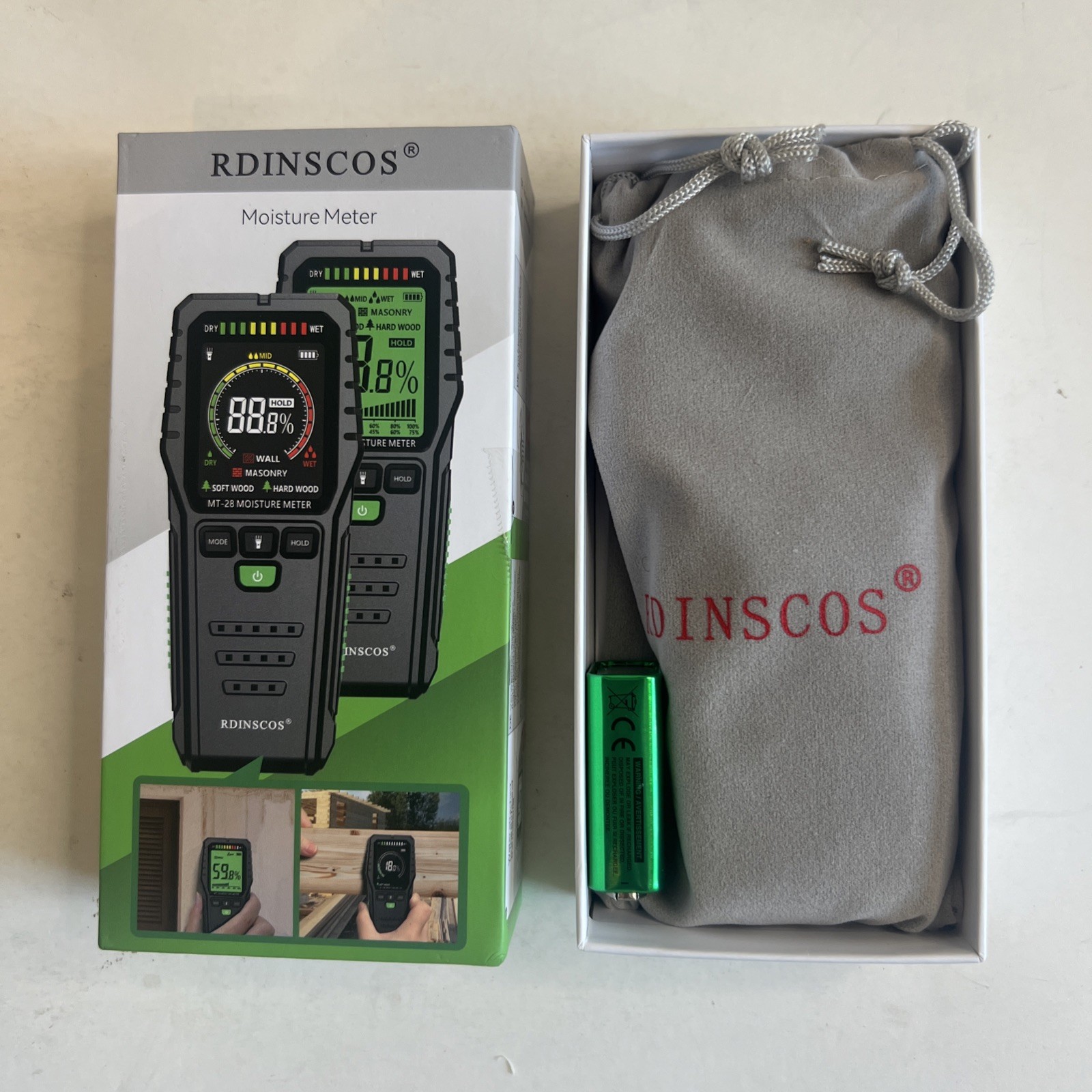 New RDINSCOS Digital Wood Moisture Meter Pinless Type
