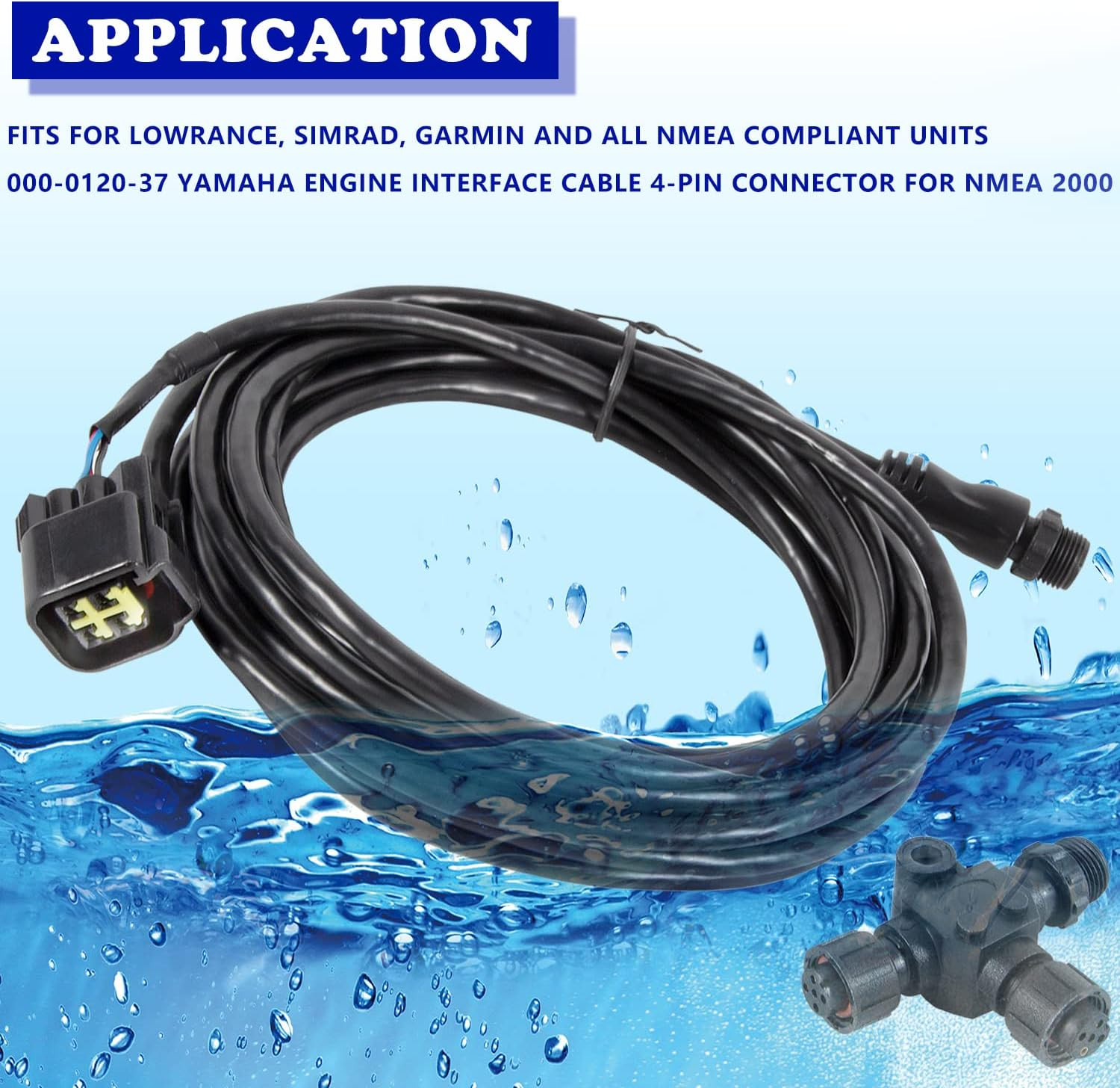 Yamaha Engine Interface Cable 000-0120-37 NMEA 2000 Connector 4.5M/15Ft