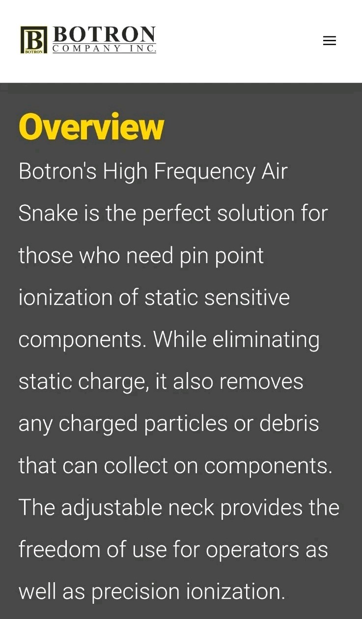 Botron B48614SF Air Snake Ionizer W/Foot Pedal《Low Use》Great Price ▪ U.S. Seller