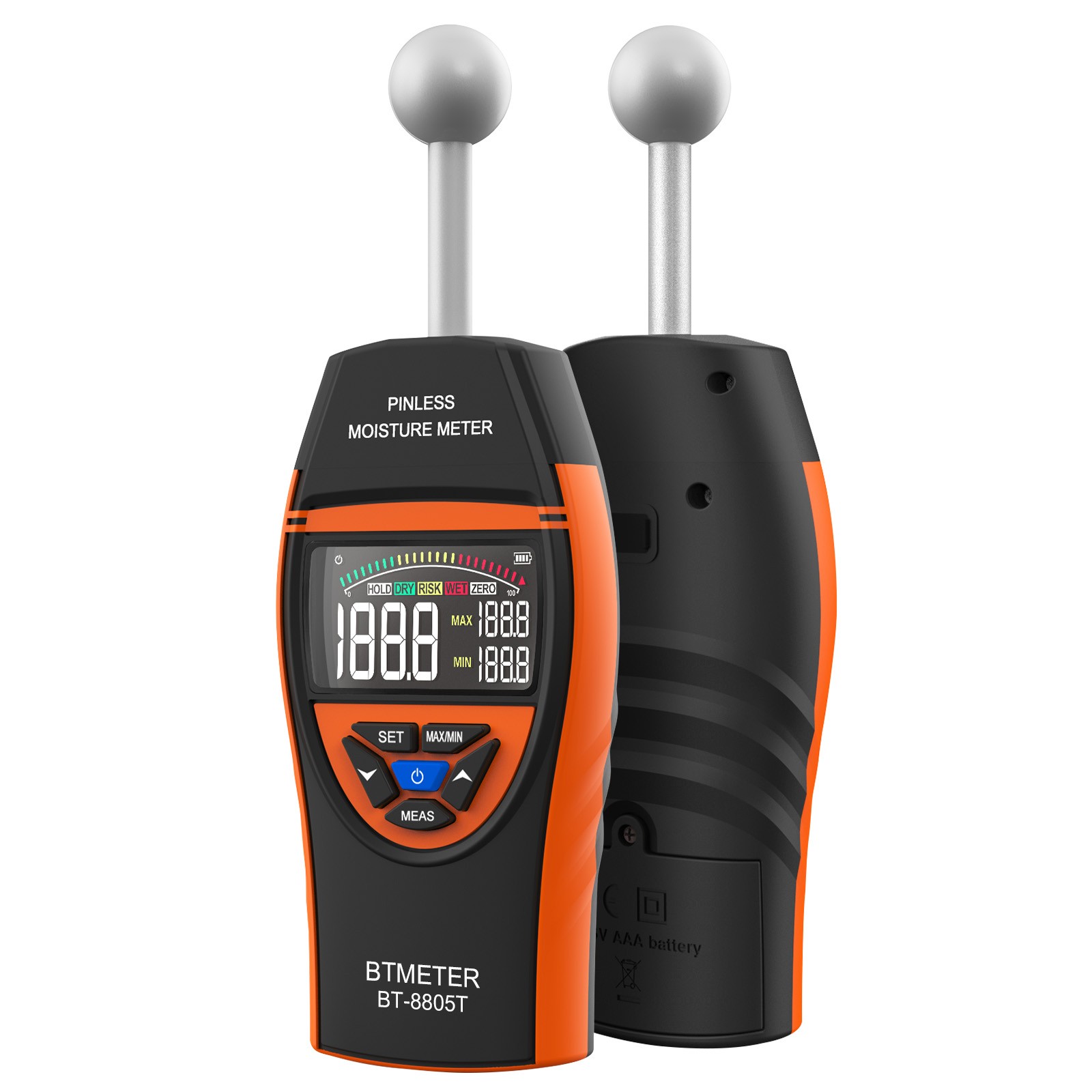 Wood Moisture Meter for Lumber Drywall Pinless Moisture Tester Moisture Sensor