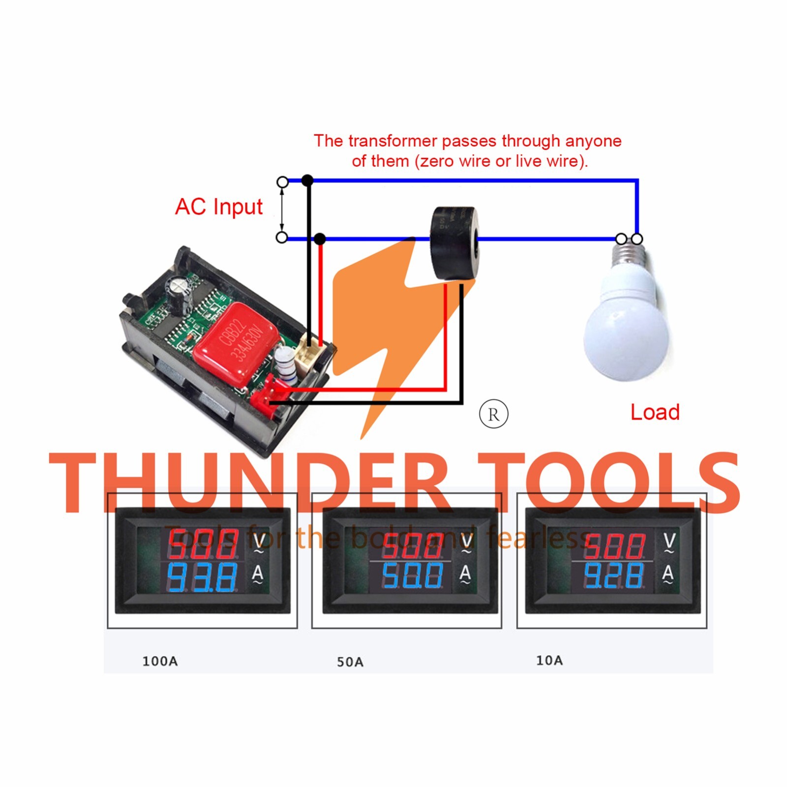 Thunder Tools Digital Double Color Blue & Red Led Display Voltmeter
