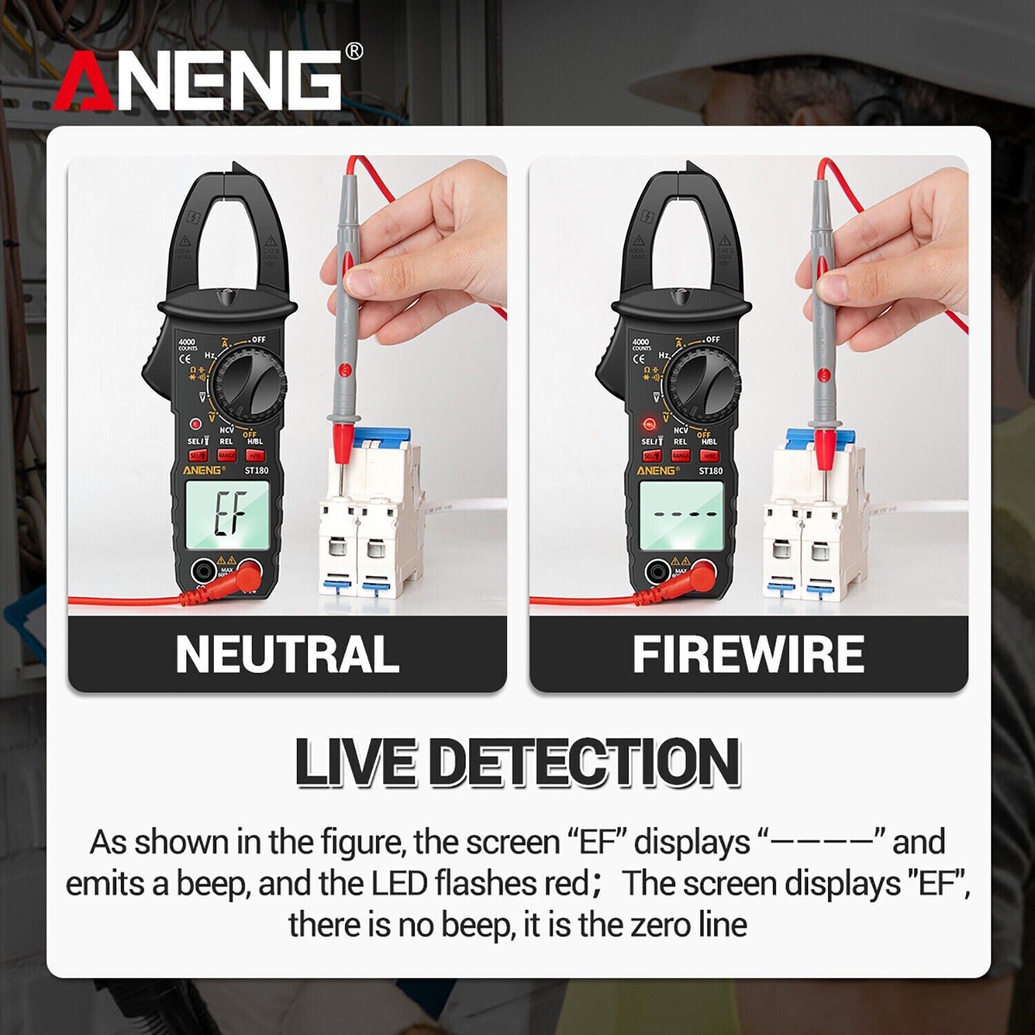 Digital Multimeter Tester AC DC Volt Amp Clamp Meter Auto Range LCD Handheld