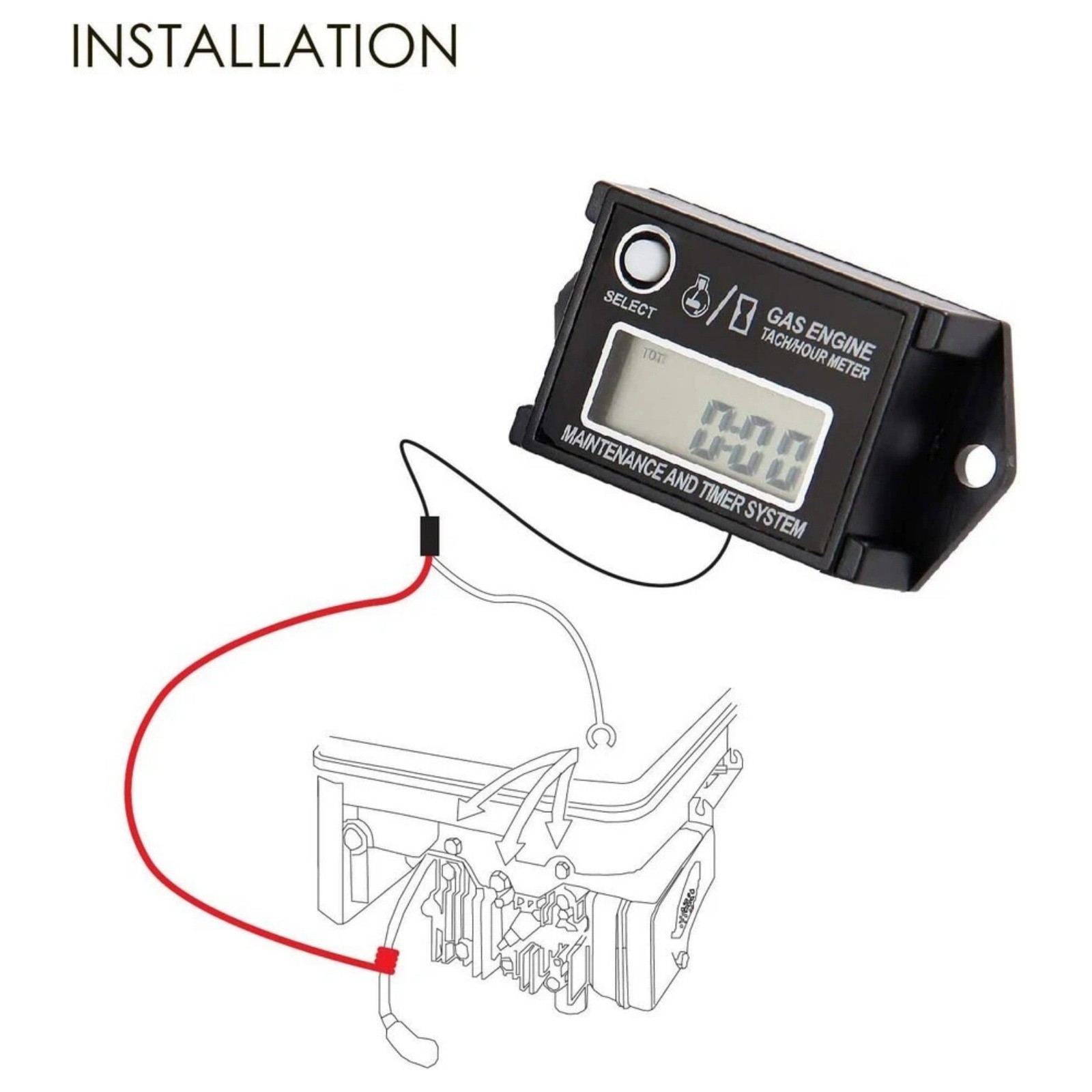 Digital Tach Hour Meter 25000RPM Waterproof For Dirt Bike Motorcycle Engine