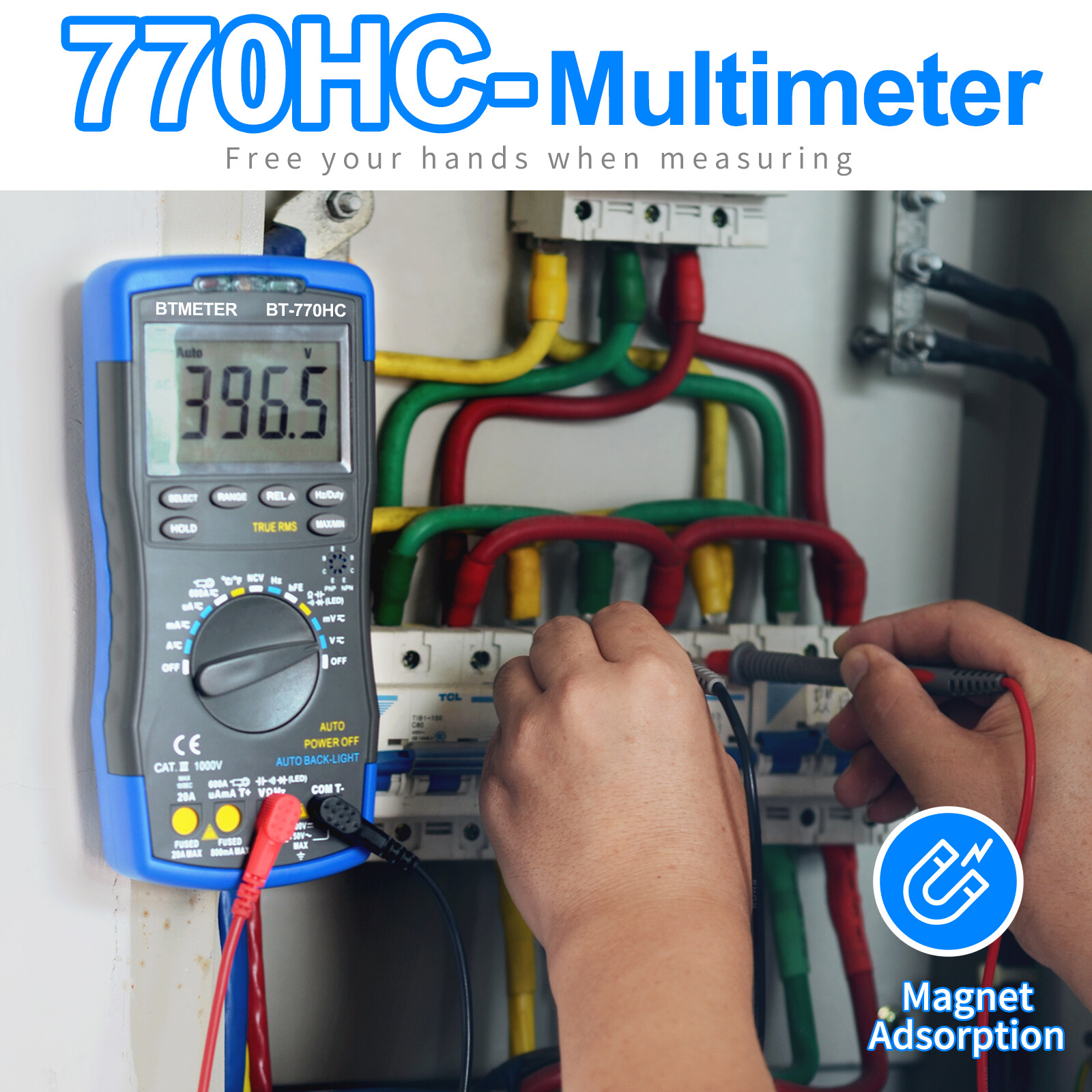 Digital Multimeter Voltmeter TRMS 6000 Count AC/DC NCV 750V/1000V 20A Ohm Tester