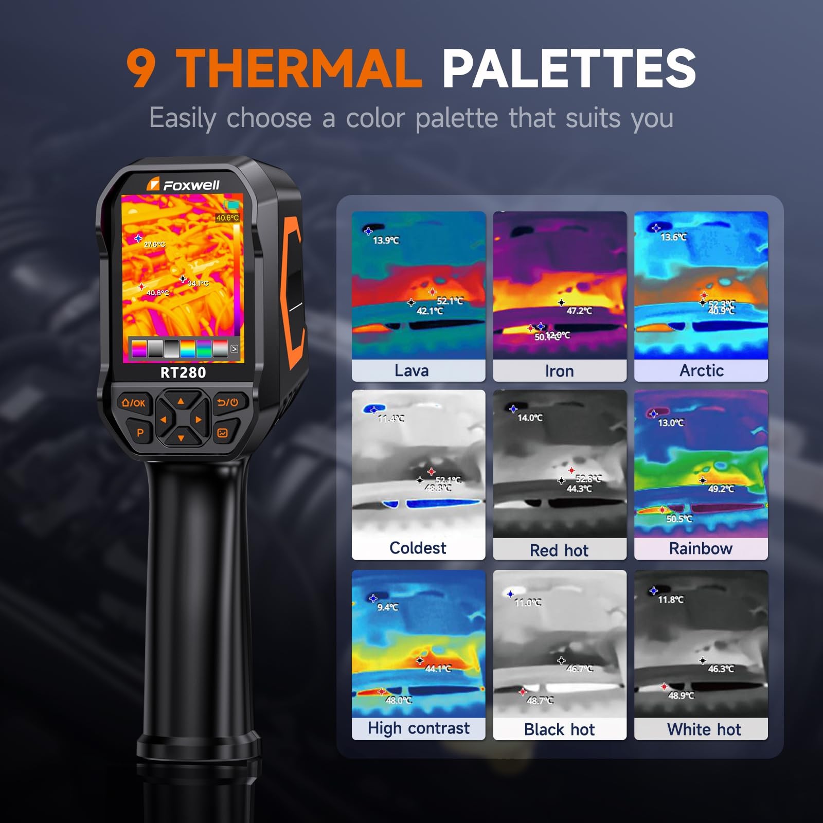 FOXWELL RT280 Thermal Imaging Camera, 320 X 240 2.8 LCD Screen Thermal Camera…