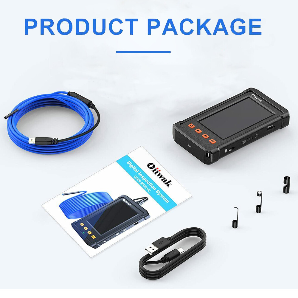 1080P HD 11FT Industrial Endoscope 4.3”Screen Borescope Inspection Snake Camera