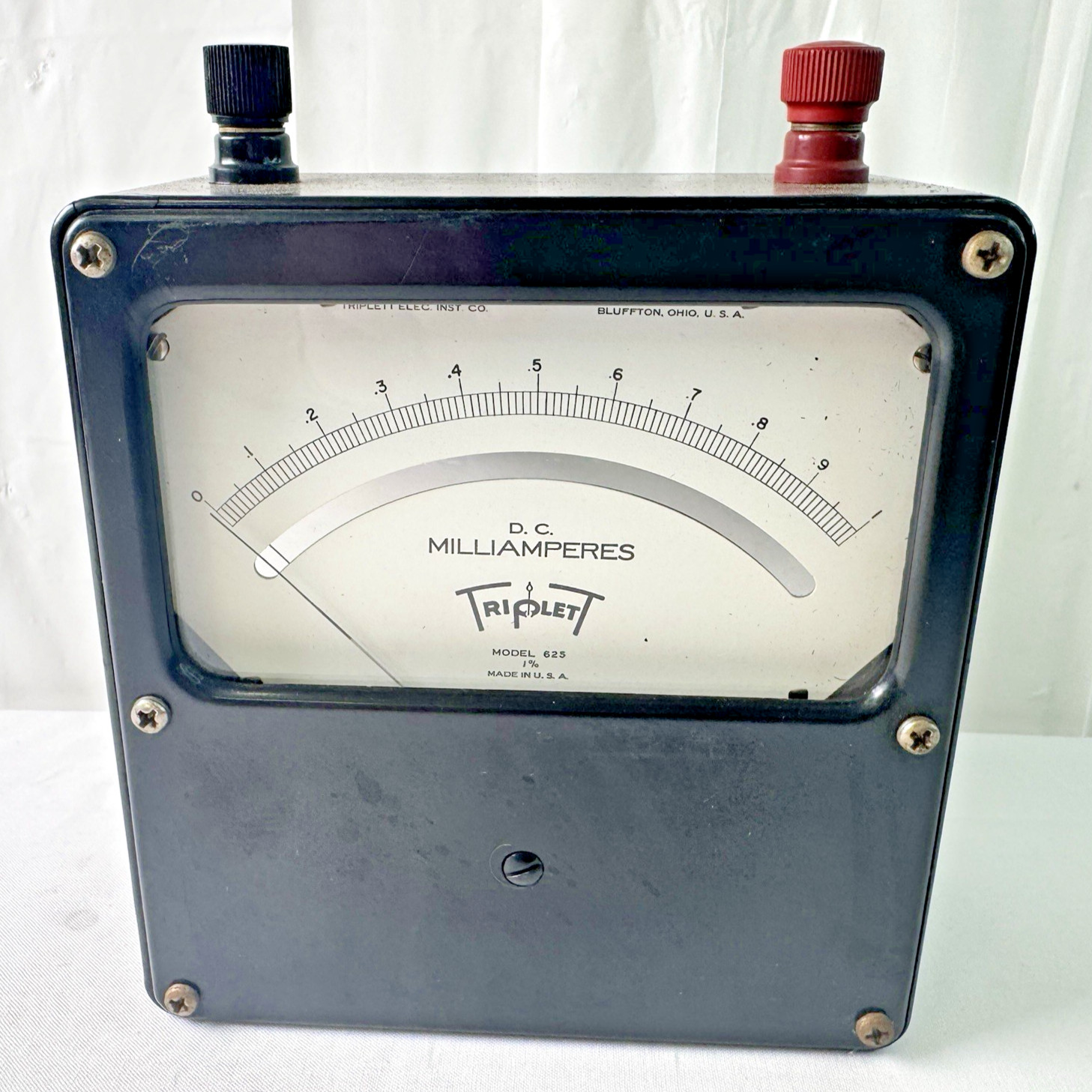 Vintage Triplett Electric Instrument Model 625 Milliammeter DC Milliamperes 0-10