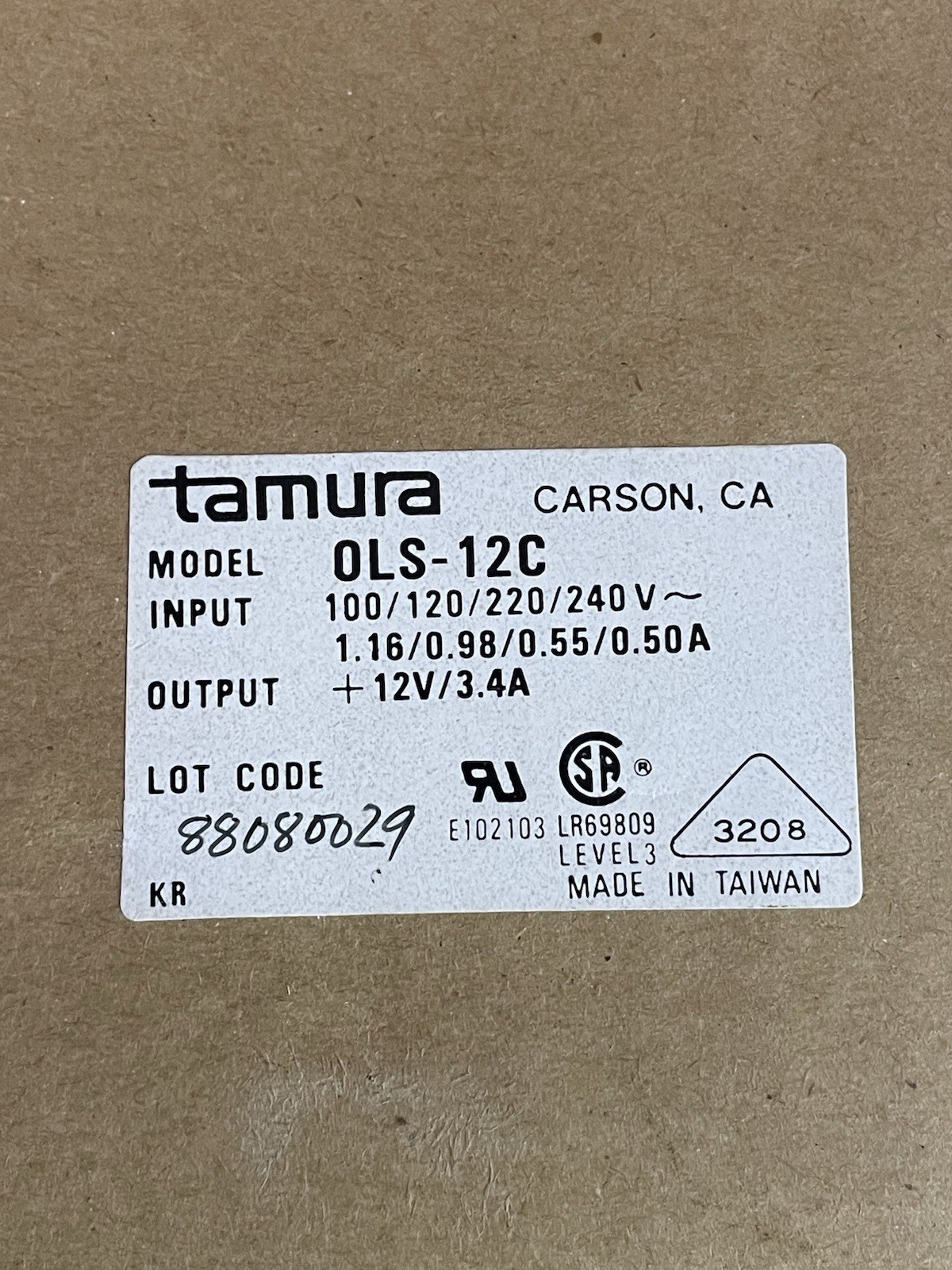 NIB TAMURA OLS-12C AC to DC POWER SUPPLY – In Unopened Factory Packaging
