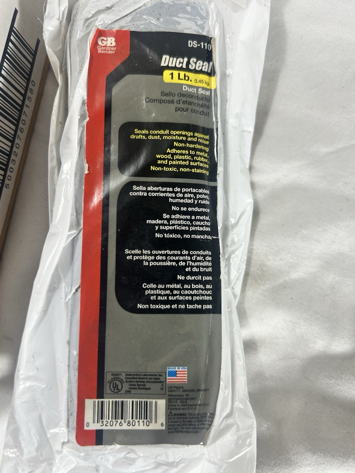 Gardner Bender Duct Seal Compound DS-130 1 lb Pug Lot of 4