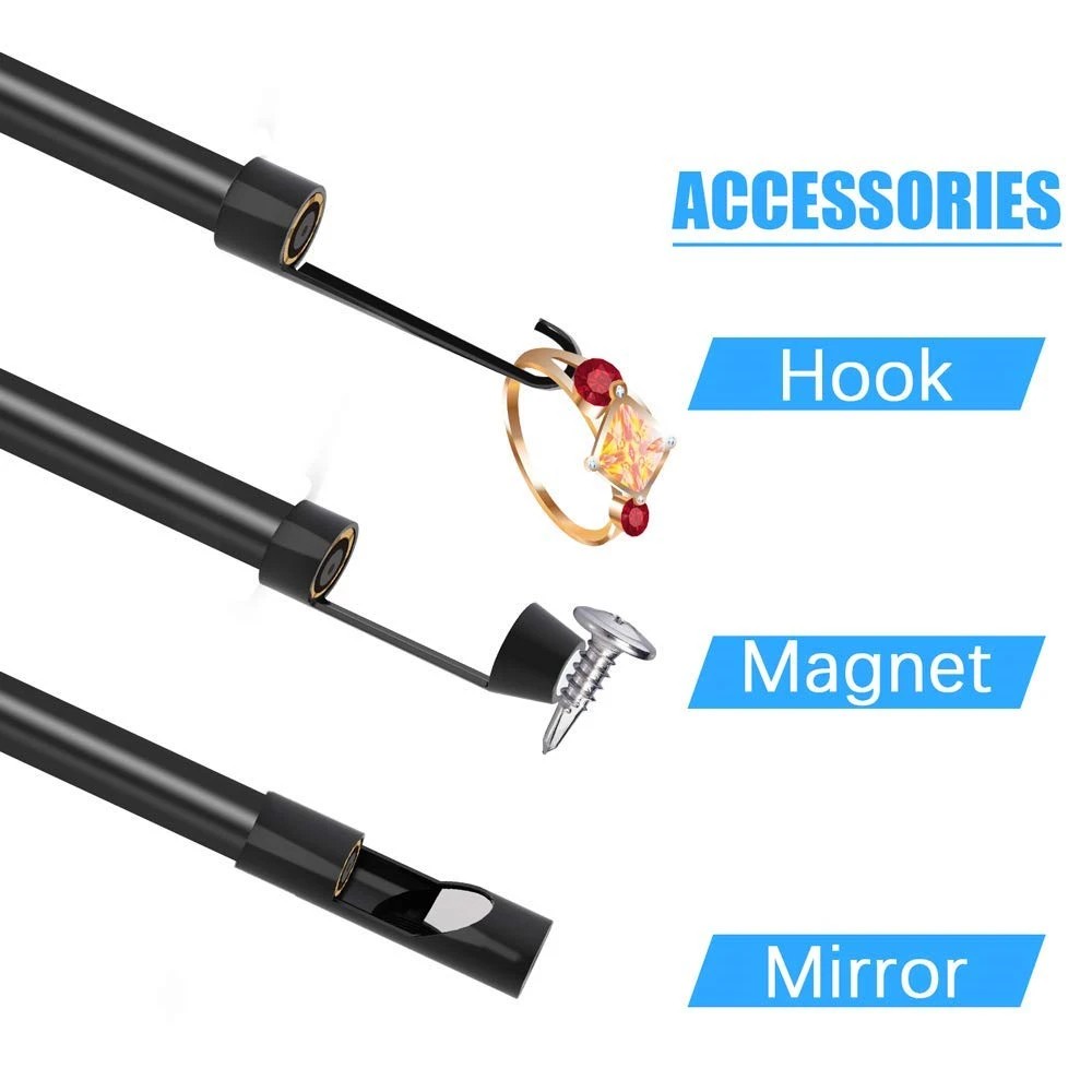1080P HD Industrial Endoscope Borescope LCD 4.3″ 8.5mm Inspection Snake Camera