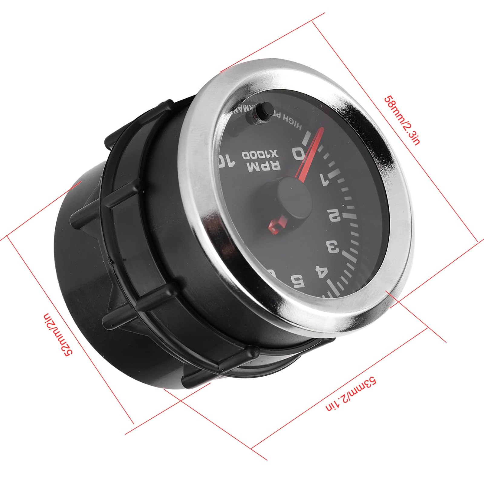 Universal Tachometer, 2in 10,000 RPM 7 Colors LED Shift Light Tachometer Gaug…