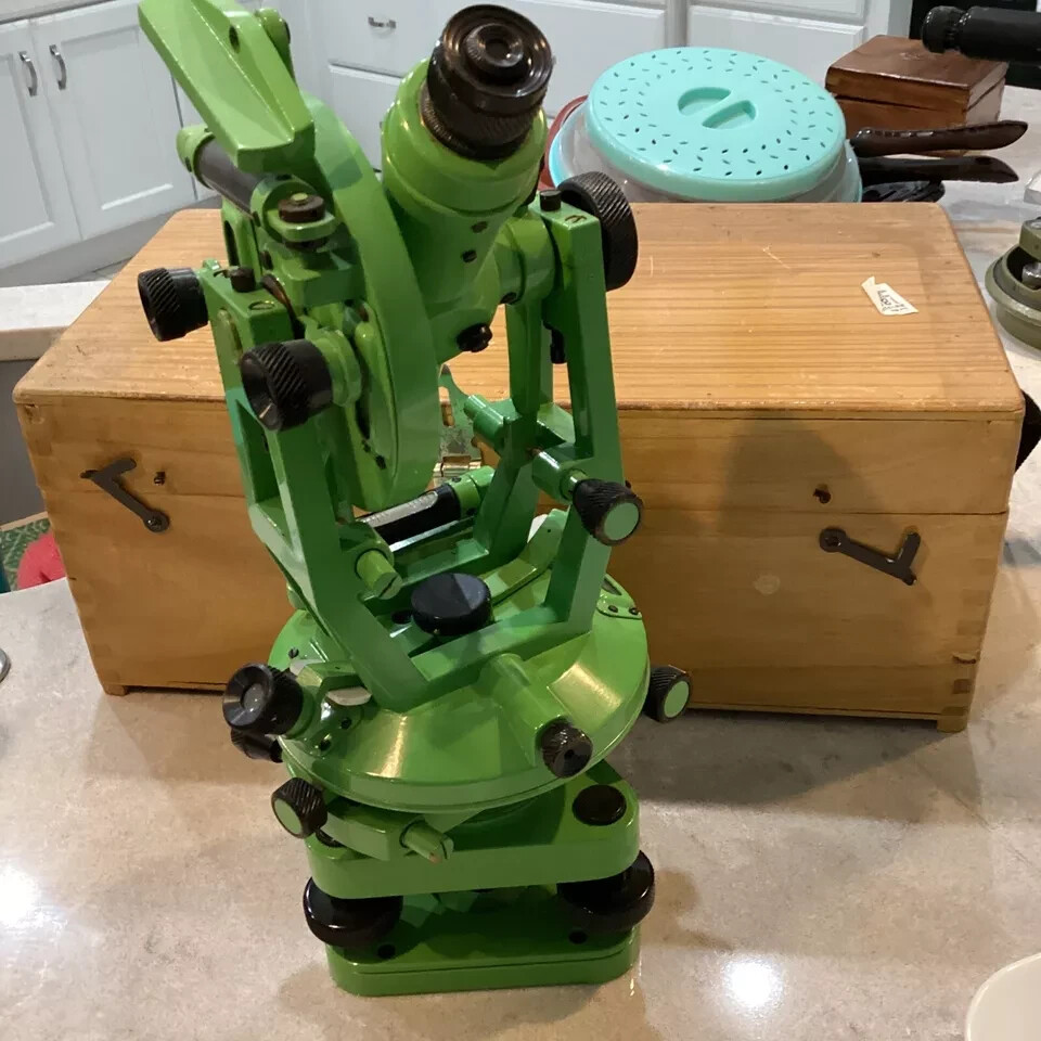 Topography Transit Vernier Theodolite w/ box for Survey and Accuracy 20″ sec