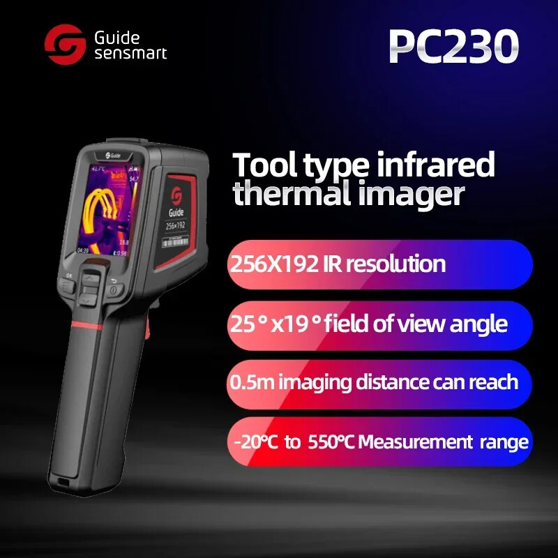 Guide PC230 Thermal Camera Imager 256×192 Infrared Leakage Tracking Inspection