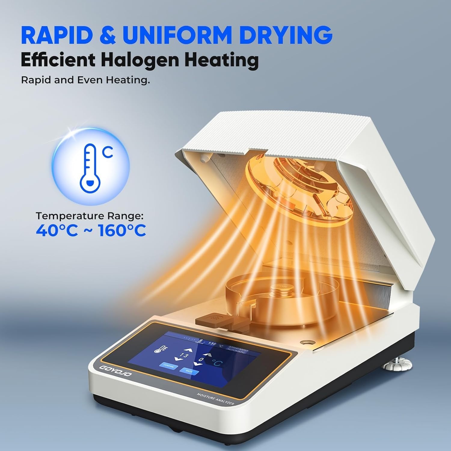GOYOJO Halogen Moisture Meter Fast Heating&Drying for Plants Chemicals GS110A