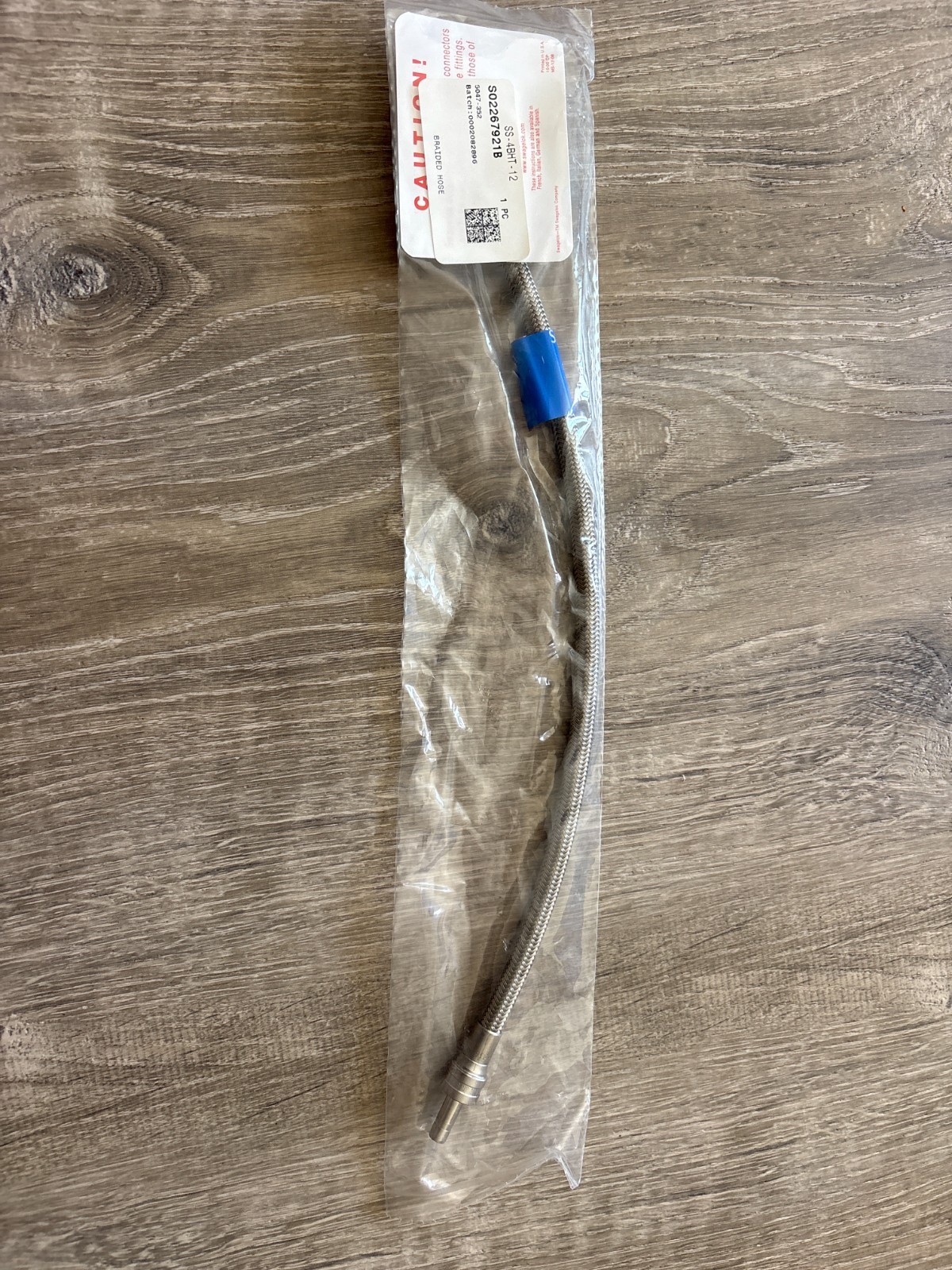 Swagelok SS-4BHT-12 PTFE-Lined Stainless Steel Hose 1/4 in