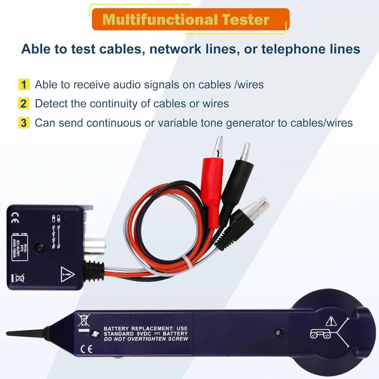 New Tone Generator Set Wire Tracer Kit Features LED Indicator Proximity Lighting