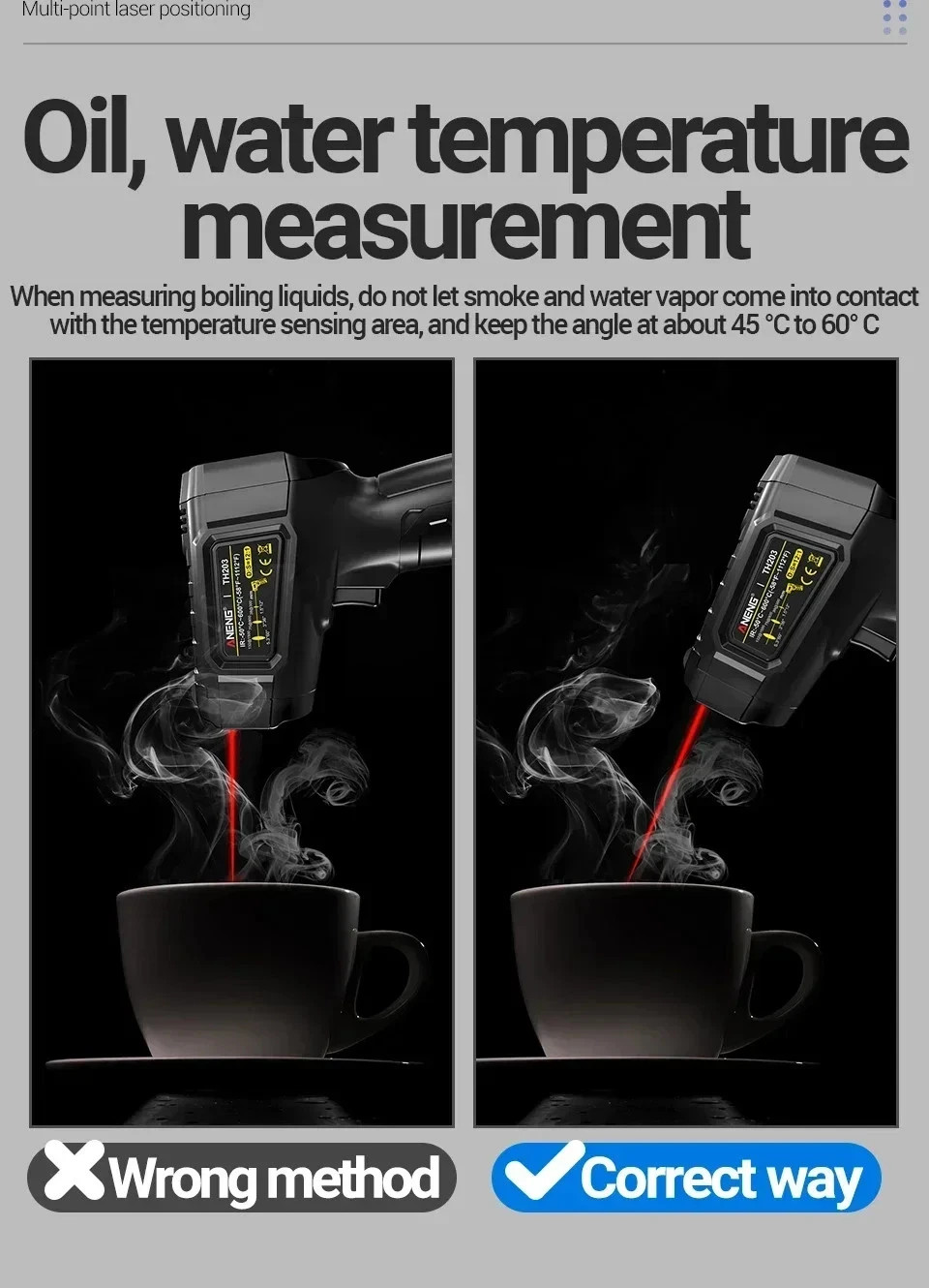 LCD Digital Non-contact Laser IR Infrared Thermometer Temp Meter Temperature Gun