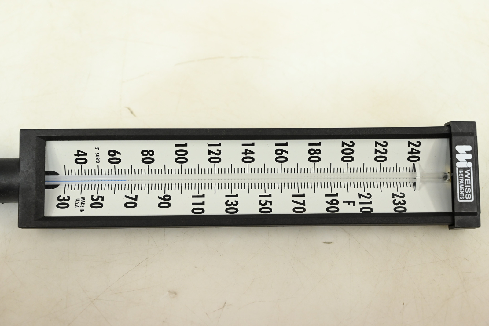 9VU35-240 9 in. Variangle Thermometer with 3.5 in. Stem – 30-240F Weiss