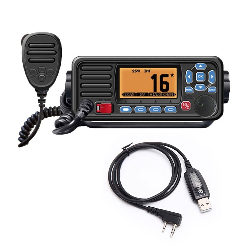 RS-509MG 25W 50KM VHF Transceiver Marine IPX7+ Built-in GPS + Programming Cable