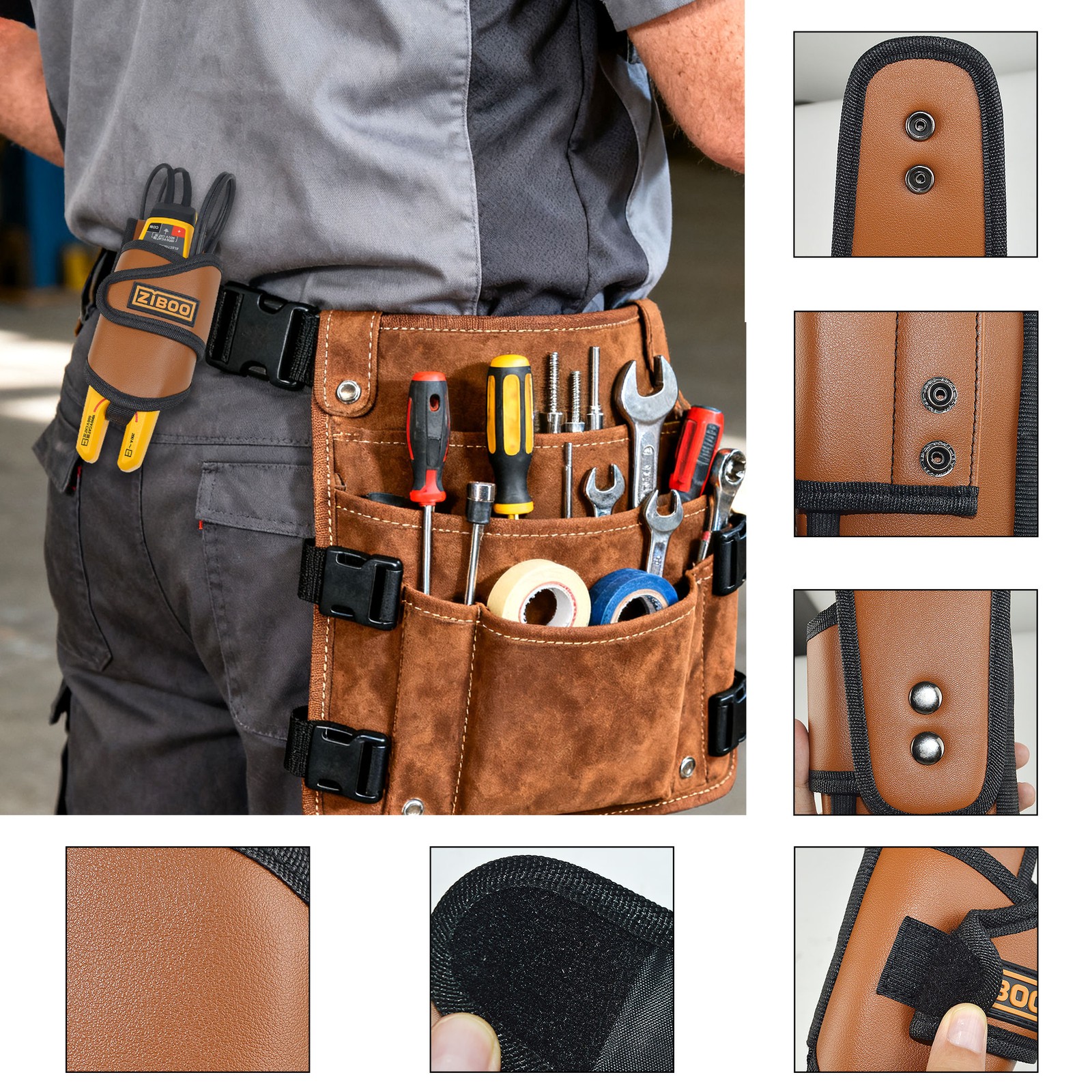 ZIBOO HT-8 Leather Holster Compatible with Fluke T6-1000 T6-600,T5-1000