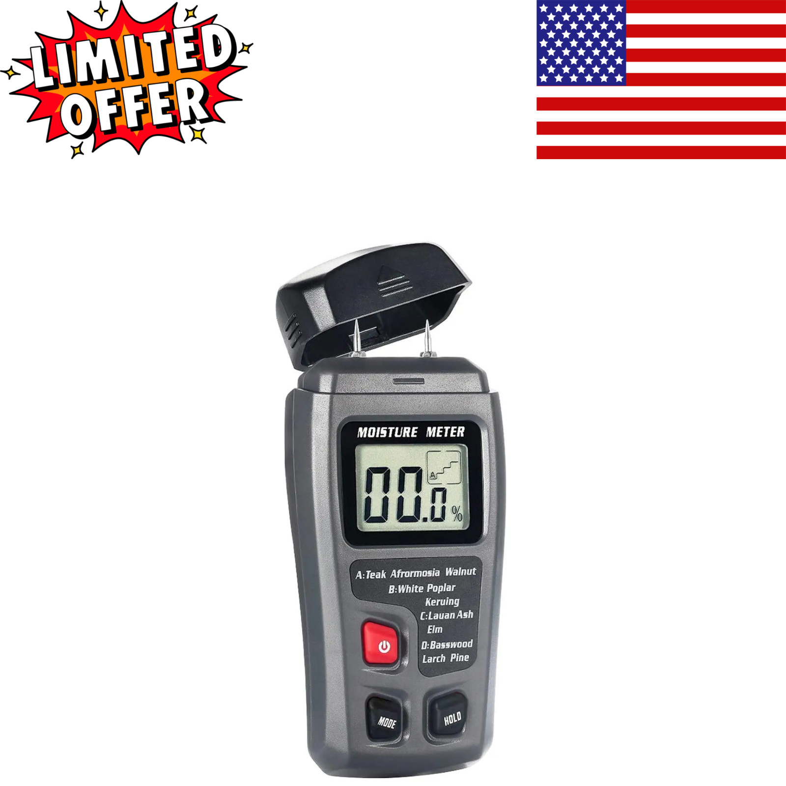 Digital LCD Wood Moisture Meter Detector Tester Wood Firewood Paper