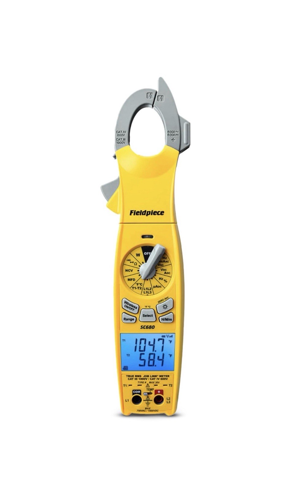 Fieldpiece SC680 True RMS Wireless Clamp Meter CAT IV 6000 Count Multimeter