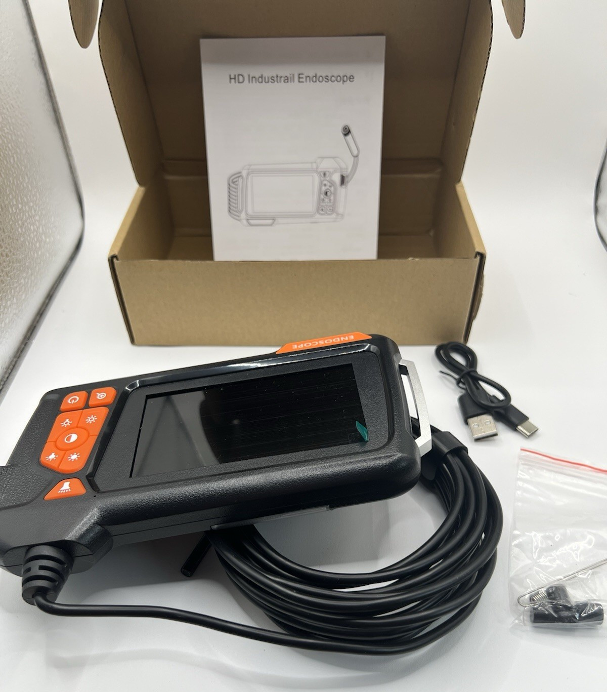 16.4FT 1080P HD Industrial Endoscope 4.3” Screen 5.5mm Inspection Snake Camera