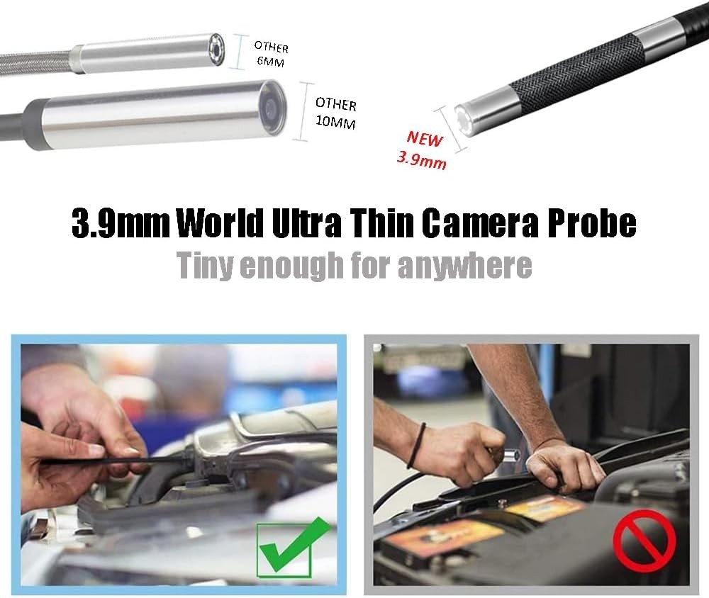0.15in (3.9mm) Ultra Thin Articulating Borescope with Dimmable Light