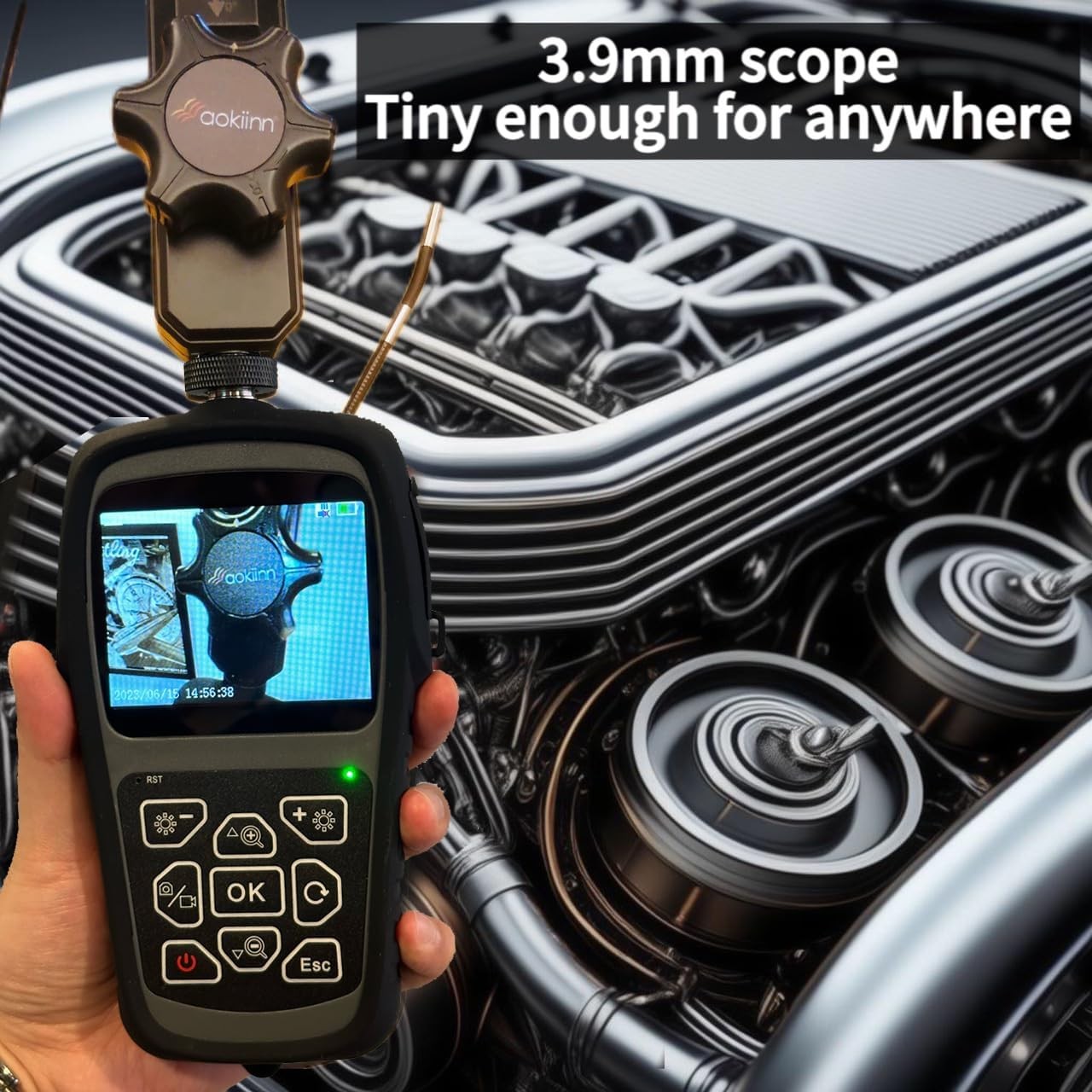 0.15in (3.9mm) Ultra Thin Articulating Borescope with Dimmable Light