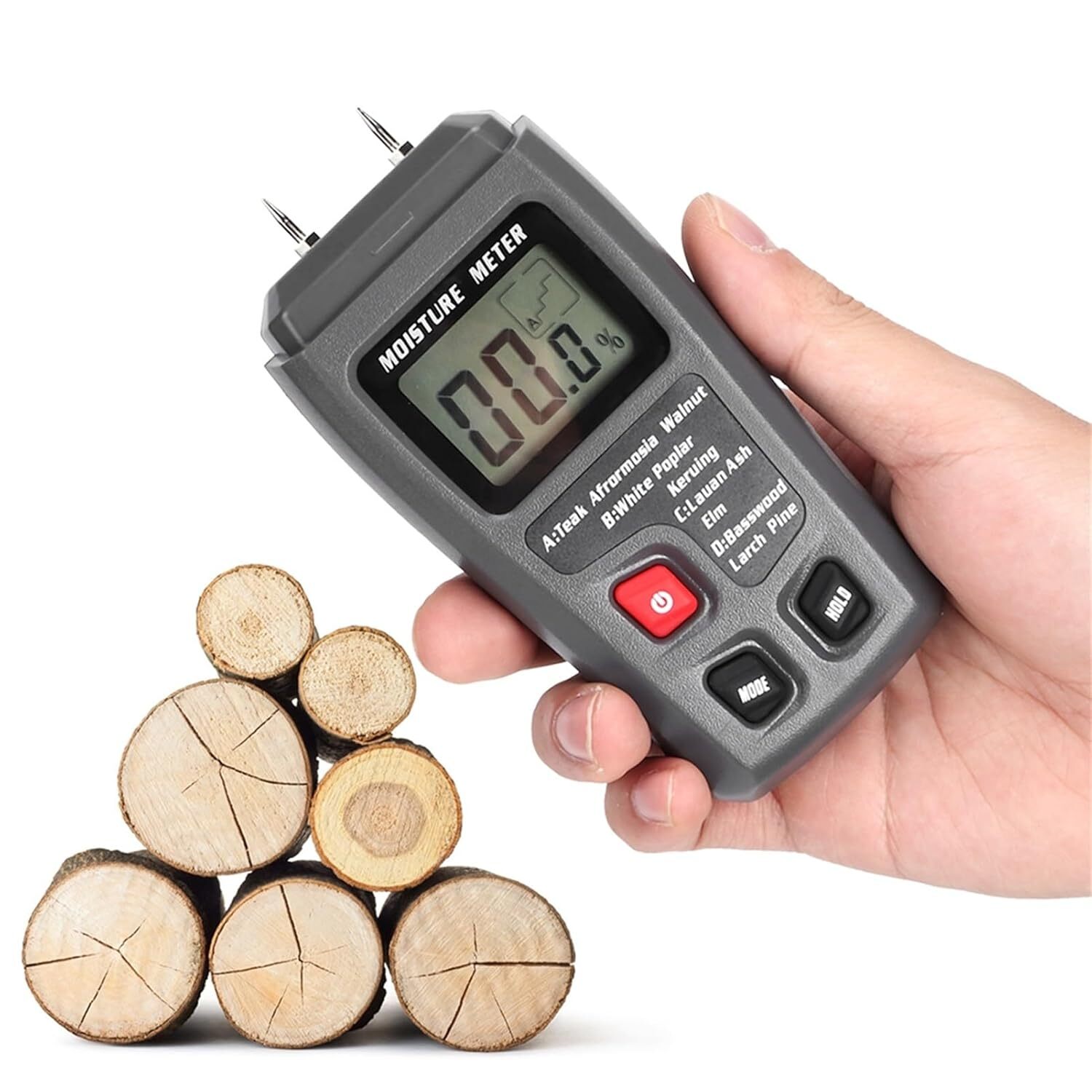 Digital LCD Wood Moisture Meter Detector Tester Wood Firewood Paper Cardboard