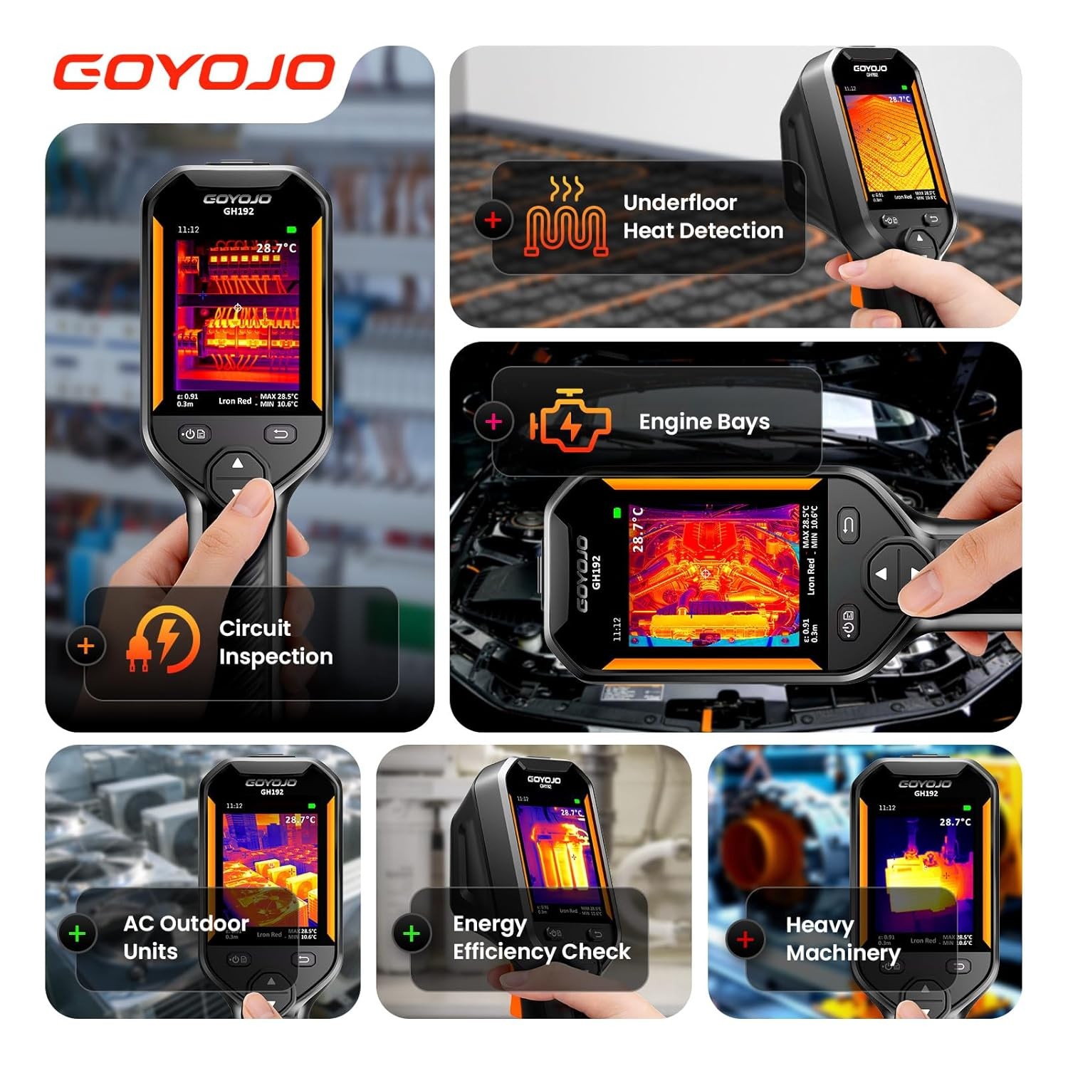 GOYOJO Handheld Thermal Imaging Camera 240X240/640X480 Super IR Resolution 25Hz