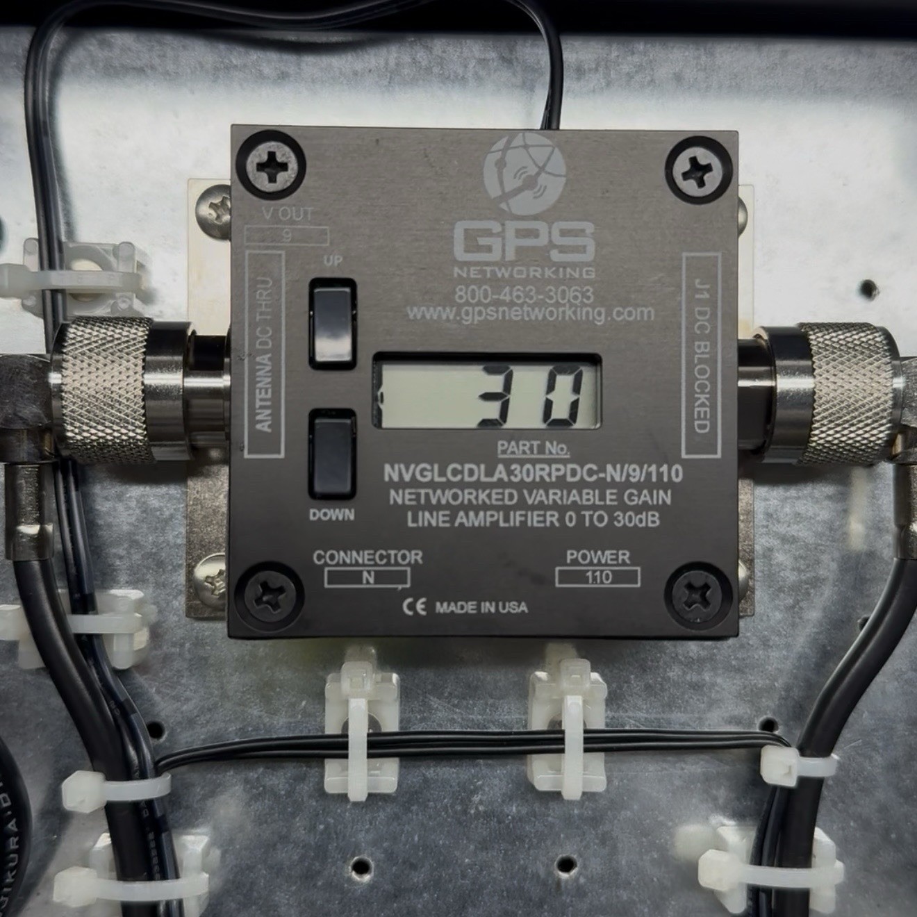 GPS Networking NVGLCDLA30RPDC Variable Gain Line Amplifier 0-30dB Enclosure