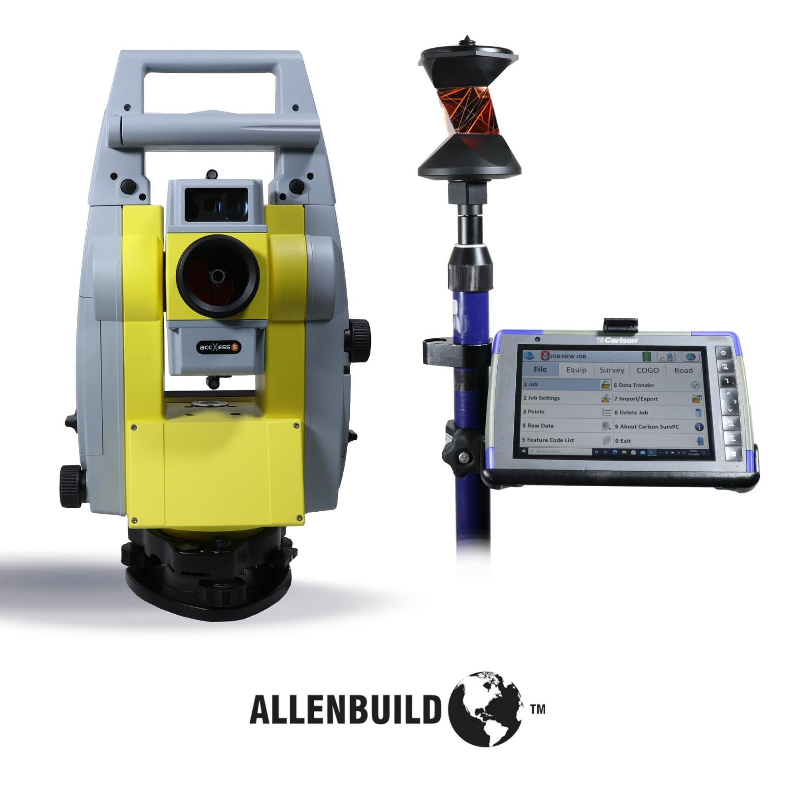CARLSON CR2+ 2″ ROBOTIC TOTAL STATION FOR CONSTRUCTION AND SURVEYING W/TABLET