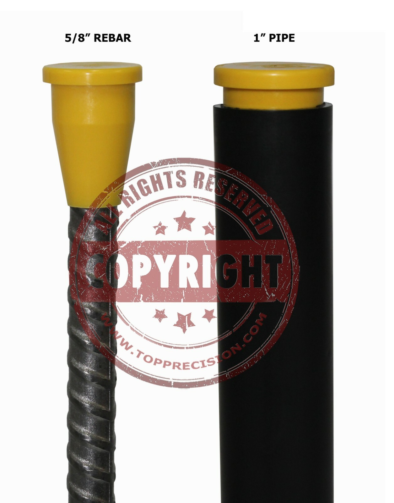 5/8″ YELLOW SURVEYORS PROPERTY CORNER CAPS,BLANK,SURVEYING,BOUNDARY,SURVEY