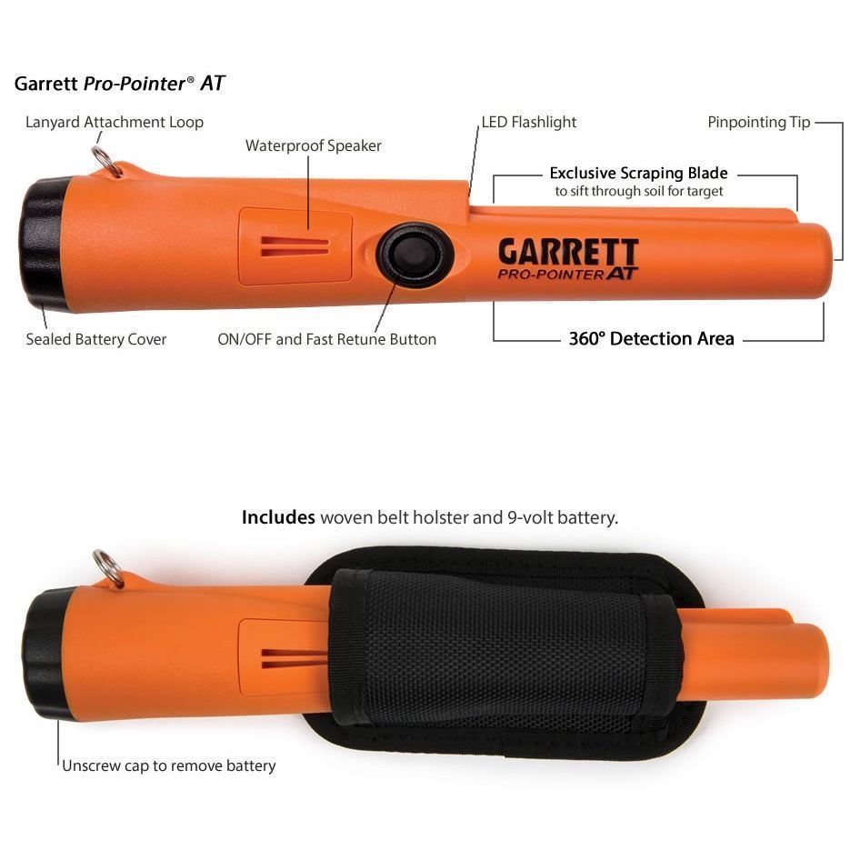 Garrett Pro Pointer AT Pinpointer Metal Detector Waterproof ProPointer & Holster