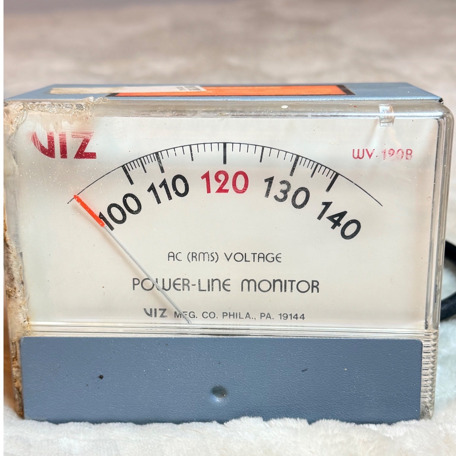 VIZ WV-120B Power-Line Monitor Vintage AC RMS Voltage Meter Blue Tested