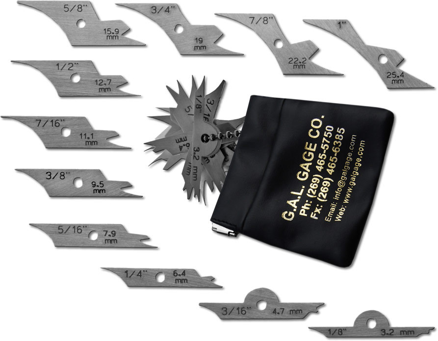 Mini Fillet Weld Keys (11 sizes) Gal-16 Pocket size