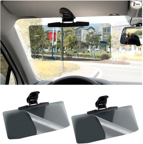 2Pcs Visor for Car (Upgraded Version to Block Harmful UV Rays) Adjustable Angle,