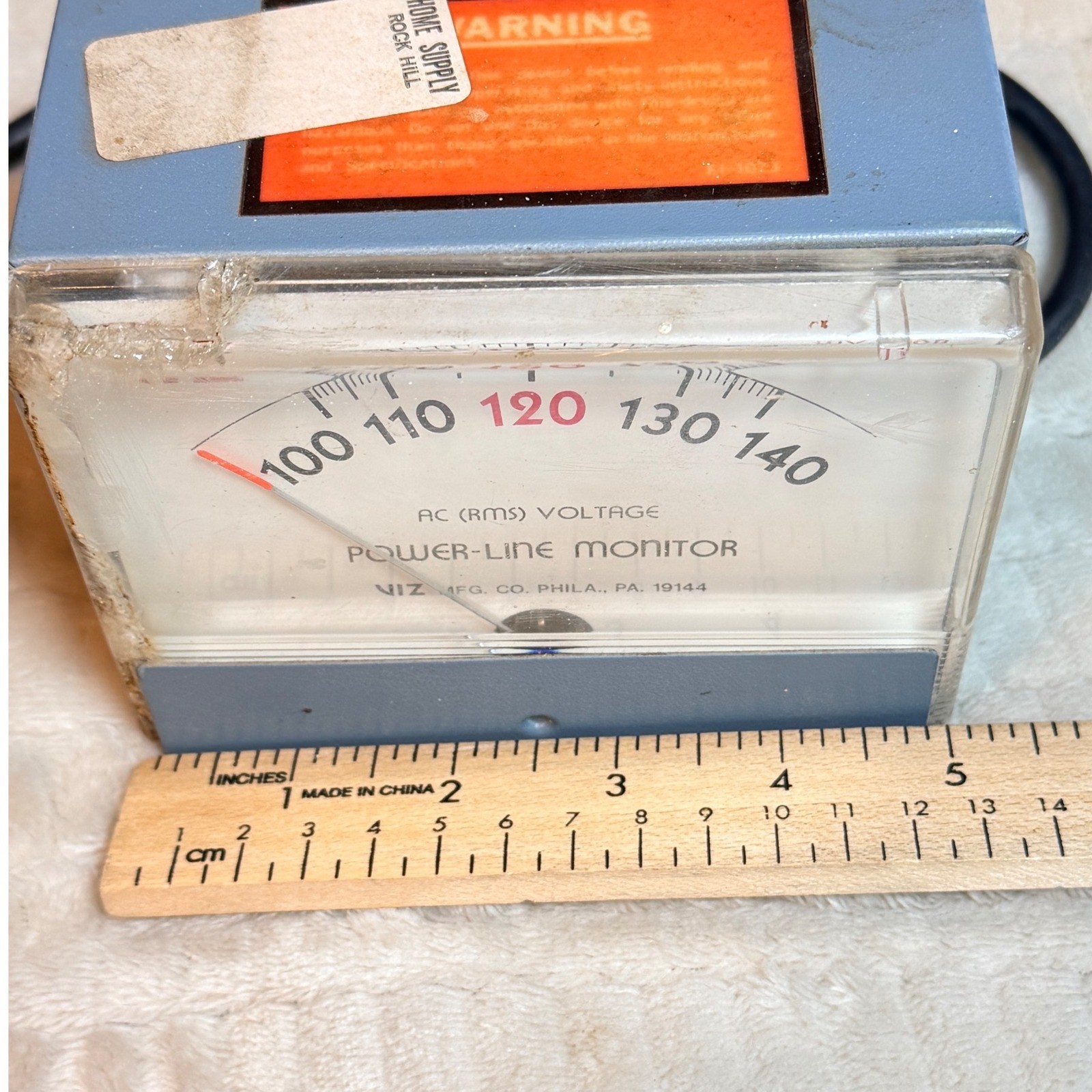 VIZ WV-120B Power-Line Monitor Vintage AC RMS Voltage Meter Blue Tested
