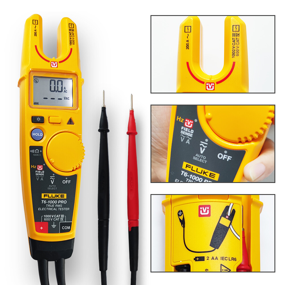 Fluke T6-1000 pro Electrical Tester Fieldsense 1000V AC/DC True RMS&Fluke case