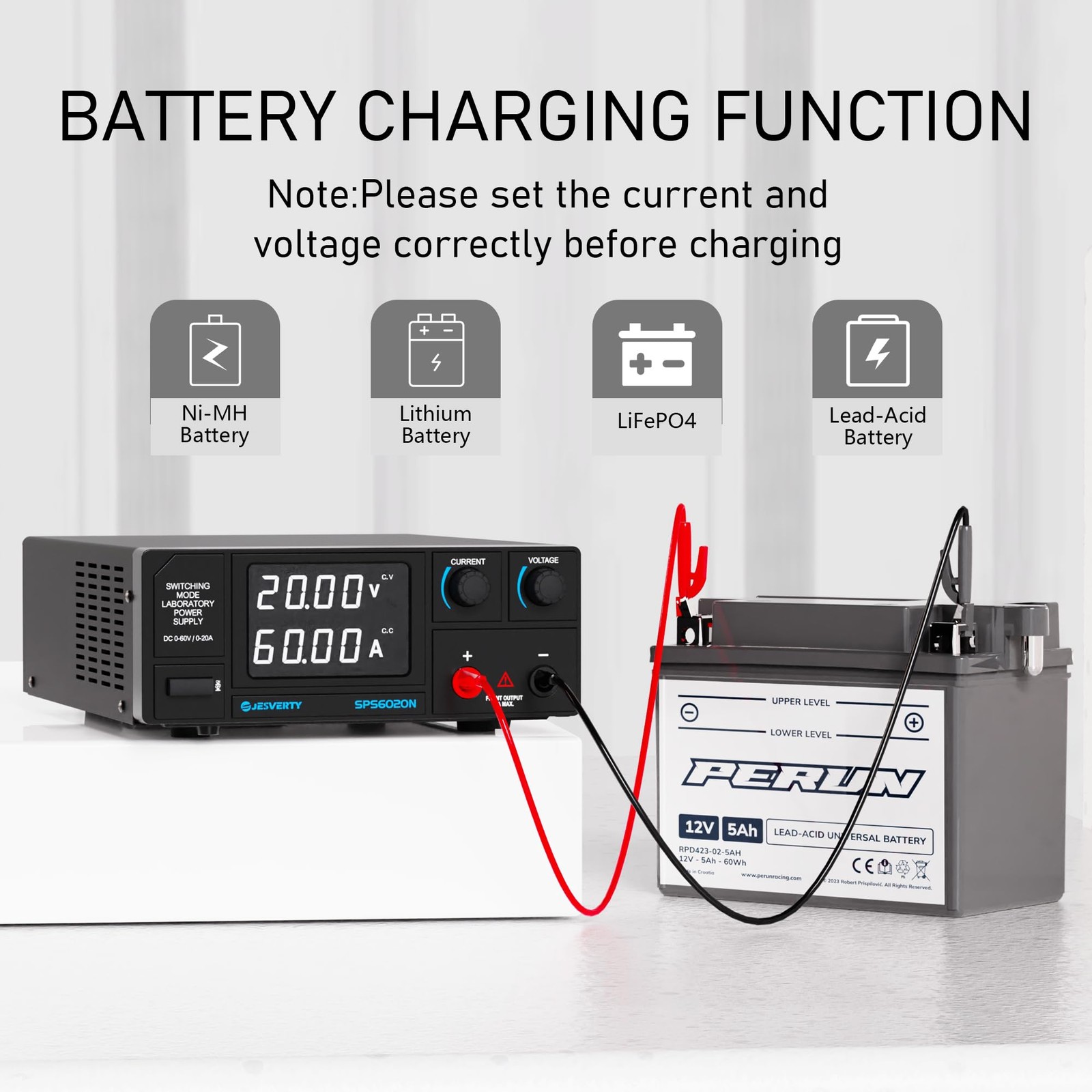 DC Power Supply Variable, 0-60V 0-20A 1200W Switching DC Regulated Bench Powe…