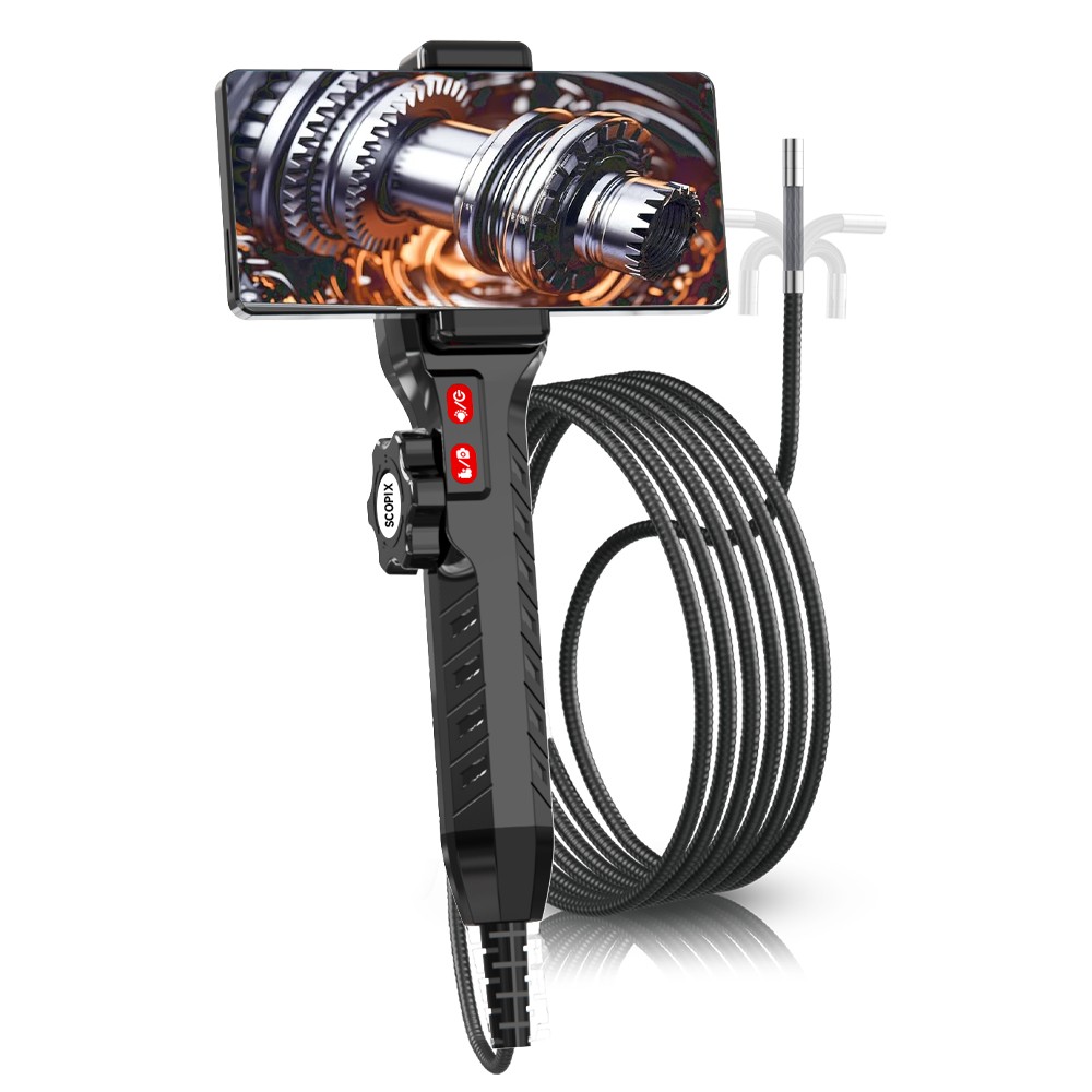 DEALS 2026 2-Way 360° Inspection Camera Articulating Borescope Phones Semi Rigid