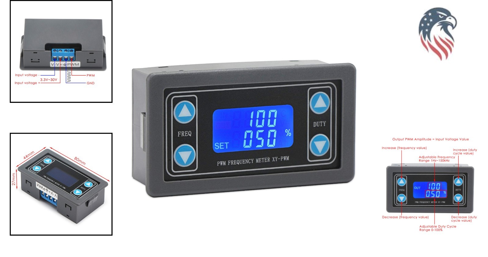 Compatible Signal Generator DC 3.3-30V PWM Frequency Duty Cycle Rectangular S…